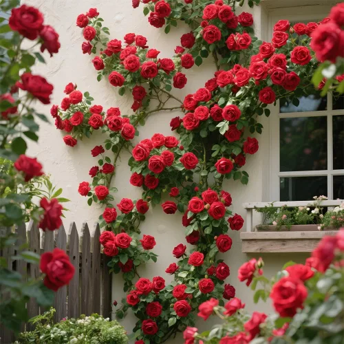 Miniatura 6 de Más de 200 semillas de rosas rojas trepadoras para plantar al aire libre, flores ornamentales trepadoras rosas arbustos trepadoras de larga floración