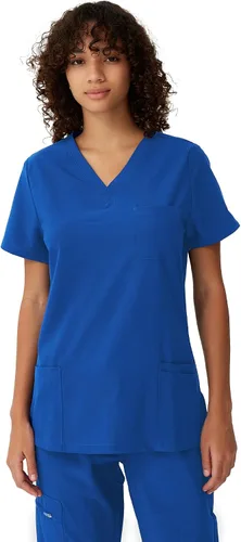 Miniatura 28 de floralhue Uniformes médicos para mujeres, blusas de uniforme médico suaves con cuello en V, uniforme médico elástico con 4 bolsillos, transpirable