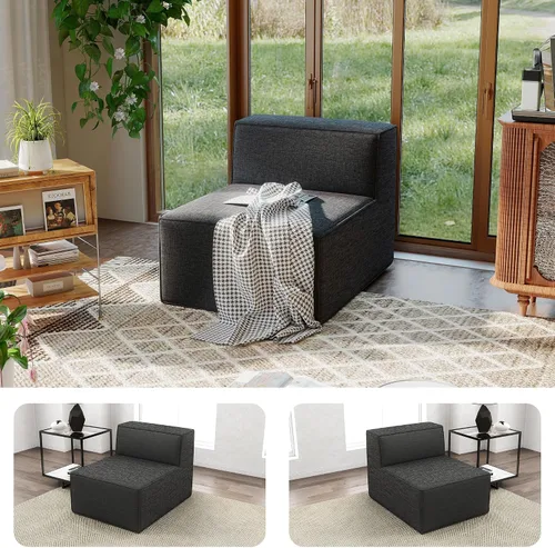 Miniatura 36 de Sofá Seccional Comprimido de 106" Sofás Modulares en Forma de L con Chaise, Espuma de Alta Densidad Sin Ensamblaje Requerido, 4 Piezas