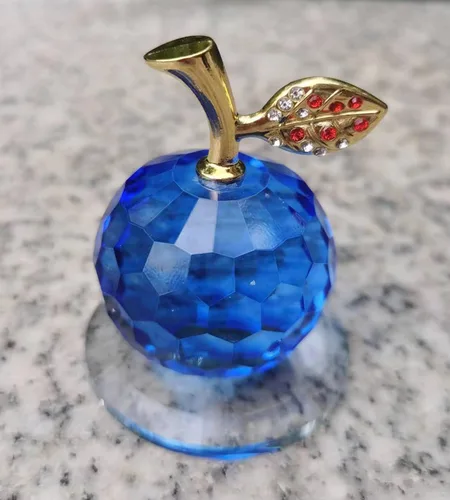 Miniatura 4 de LOTOWELZON Figura base de 1.969 in/1.97 pulgadas, figura de manzana de cristal, decoración del hogar, adorno de pisapapeles de cristal K9