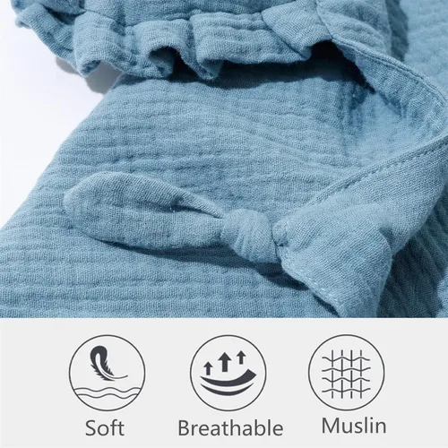 Miniatura 3 de Manta Lovey Insular para Niños y Niñas, Manta de Seguridad de Muselina de Algodón Orgánico para Bebés, Toalla Suavizante y Transpirable Lovie