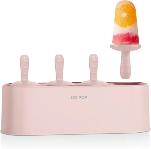 Miniatura 14 de Juego de 4 moldes para paletas caseras de silicona, moldes para helados, de fácil liberación, reutilizables, moldes para hacer bricolaje