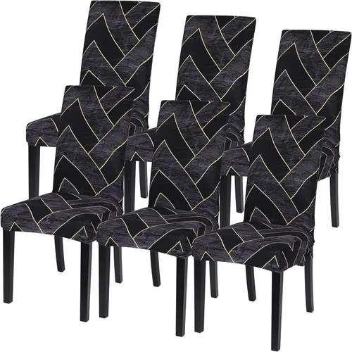 Miniatura 71 de SearchI Juego de 4 fundas para sillas de comedor, elásticas con estampado floral, fundas deslizables para sillas Parsons de spandex, removibles