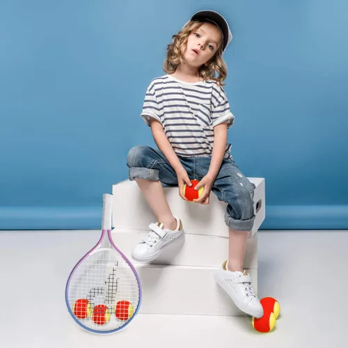 Miniatura 5 de Raqueta de tenis para niños de 17 a 25 pulgadas, el mejor kit de inicio para niños de 4 años en adelante con bolsa de correa para el hombro y mini