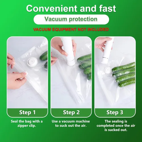 Miniatura 5 de Bolsas de sellado al vacío reutilizables FIRAWER - Bolsas de almacenamiento de alimentos sin BPA, a prueba de fugas para Sous Vide, congelador