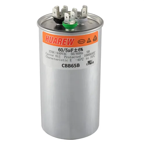 Miniatura 13 de 40/5 uF 40+5 MFD ±6% 370V/440V CBB65B Condensador de CA de Doble Funcionamiento Redondo de Reemplazo 40 5 uF MFD 370 440 Voltios VCA para Arranque