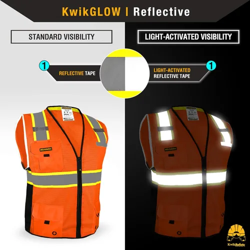Miniatura 3 de KwikSafety - Chaleco de seguridad BIG KAHUNA Base y edición limitada Chaleco reflectante clase 2 ANSI OSHA chaleco de seguridad para hombres