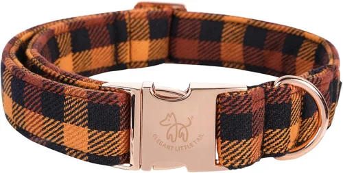 Miniatura 9 de Elegant Little Tail - Collar para perro de otoño, collar floral naranja duradero para perros medianos, ajustable para mascotas macho o hembra