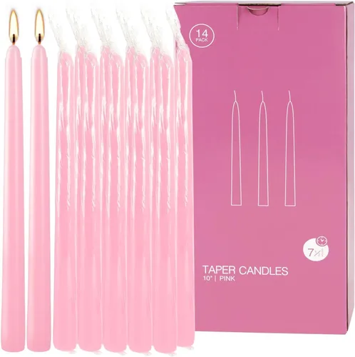 Miniatura 17 de Paquete de 14 velas cónicas rojas altas – Vela roja sin goteo de 10 pulgadas sin perfume – Cera de parafina con mechas de algodón – 8 horas
