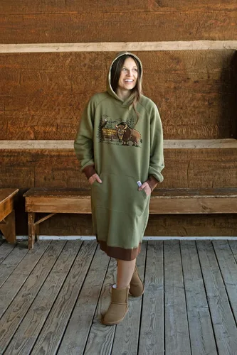 Miniatura 172 de Lazy One Sudadera con capucha de gran tamaño, ropa de dormir cómoda, vestido de suéter para mujer