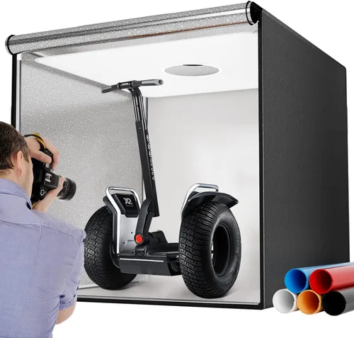 Miniatura 12 de Takerers Caja de Luz de Estudio Fotográfico de 12"x12"x12" con Cabina de Fotografía con 120 LEDs, 3000-5700K Ajustable, 6 Fondos de Colores, Carpas