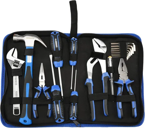Miniatura 5 de URASISTO Kit de herramientas para el hogar de 19 piezas, juego de herramientas manuales con bolsa de fácil transporte, perfecto para bricolaje