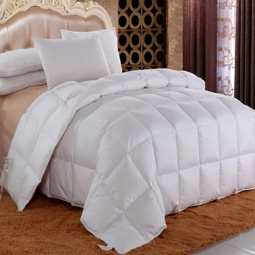 Miniatura 4 de Royal Hotel Bedding Edredón de plumón de ganso, tamaño California King, 300 hilos 100% algodón Dobby a cuadros, 600 FP, relleno de plumón de 40 onzas