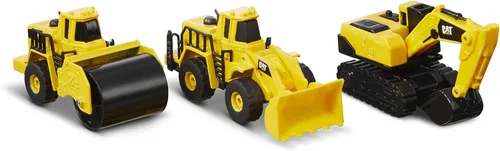 Miniatura 6 de CAT Construction Toys CAT Construction - Paquete de 3 vehículos de metal fundido a presión, camión volquete/mezclador de cemento/nivelador