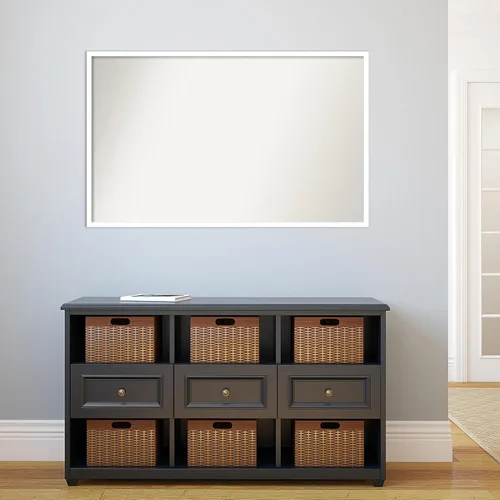 Miniatura 96 de Amanti Art Espejo de baño blanco para sobre el fregadero, 32 x 45 pulgadas, espejo de tocador rectangular blanco esbelto, marco de madera moderno