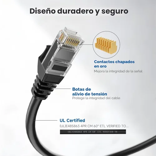 Miniatura 4 de Cable Matters - Cable Ethernet Cat 6 sin enganches de 10 Gbps - 14 pies, cable Cat 6, cable Cat6, cable Ethernet, negro