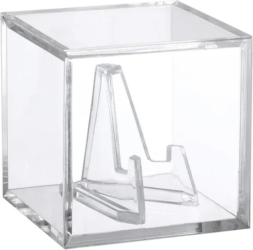 Estuche expositor de anillo de campeonato, caja transparente para anillo de campeonato, caja de caballete de acrílico transparente y soporte para