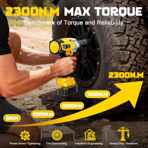 Miniatura 4 de NATBEESY Llave de impacto compatible con batería DeWalt 20V MAX: destornillador de anillo de cerdo de 1/2 pulgada de alto torque