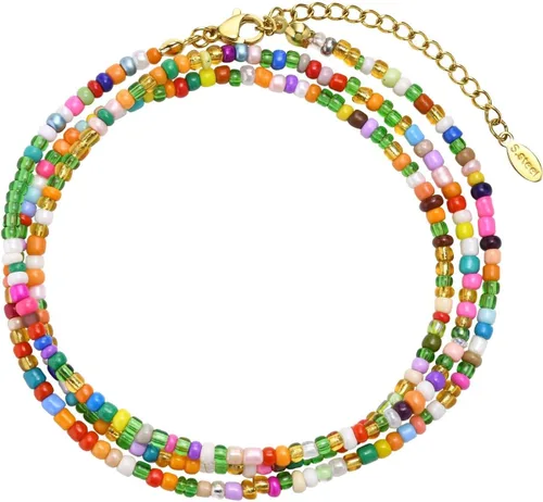Tobilleras con cuentas multicapa para mujer, hechas a mano, bohemias, coloridas y bohemias, tobilleras, tobilleras de pie, ajustable, minimalista,