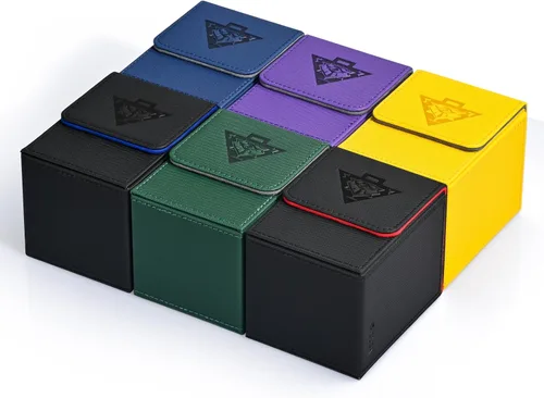 Miniatura 6 de ZLCA Caja de cartas compatible con YuGiOh TCG, caja de almacenamiento de cartas con divisores con capacidad para más de 100 cartas con funda, funda