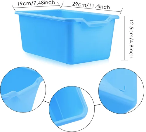 Miniatura 7 de Nsmykhg Contenedores de almacenamiento, paquete de 6 cubos pequeños apilables de plástico multiusos, colores mixtos
