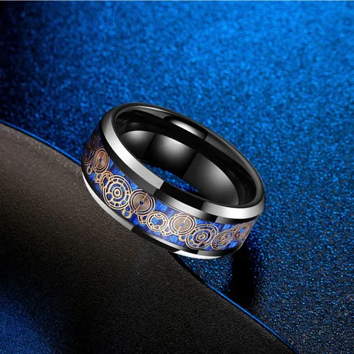 Miniatura 6 de Anillo de carburo de tungsteno para hombre de 0.315 in (0.315 in), anillo de carburo de tungsteno, punk, gótico, motociclista, cóctel, fiesta