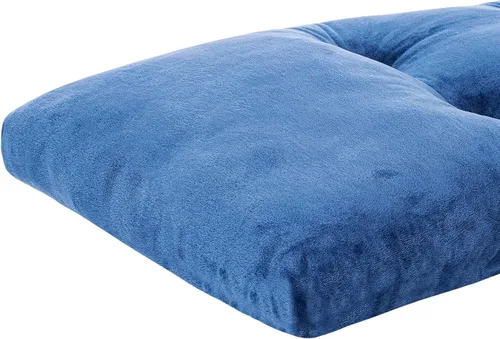 Miniatura 5 de Cojín de banco, cojines de banco con mechones antideslizantes para columpio, almacenamiento de zapatos, asiento de ventana (45" x 18", azul)