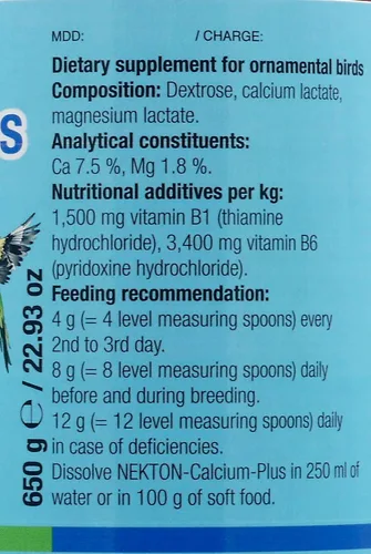Miniatura 2 de Nekton Calcio Plus - Calcio con Magnesio y Vitaminas, Blanco, 140g/5 oz