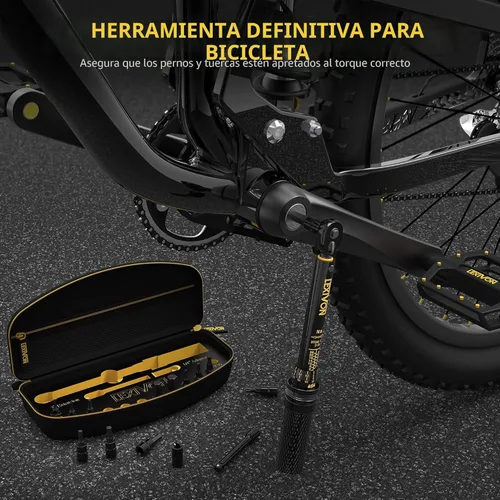 Miniatura 4 de LEXIVON Llave de torque para bicicleta de 1/4 de pulgada, kit de 15 piezas Engranaje de 72 dientes, clic de doble dirección, tipo 2~26 Nm