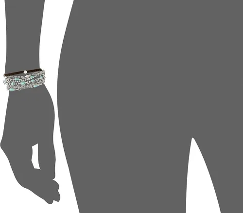 Miniatura 3 de Lucky Brand Pulsera turquesa de capa mini de la suerte, Metal