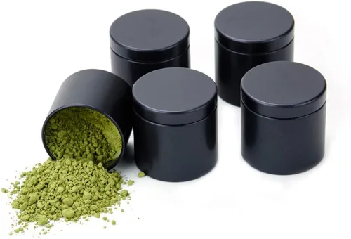 Miniatura 10 de Mini caja de lata pequeña con tapas, recipiente para almacenamiento de café, té, dulces, almacenamiento de hojas sueltas, té, latas de té, 5 Blanco