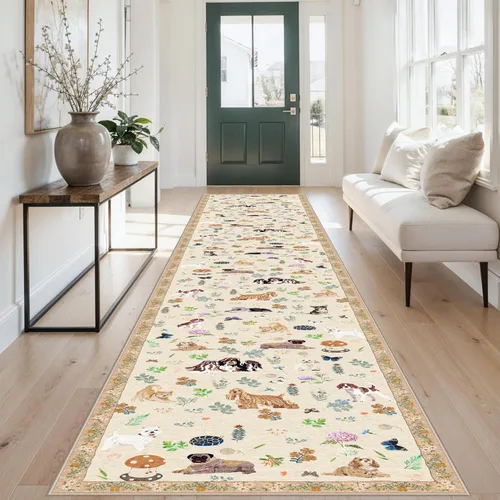 Miniatura 49 de HY HAO YUN LAI Alfombras antideslizantes para pasillos, alfombra lavable para pasillo, alfombra larga ultra suave para cocina, alfombras de acento