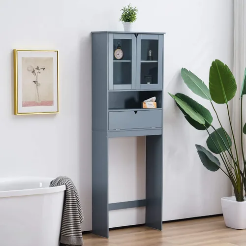 Miniatura 8 de ivinta BT08 - Armario de baño con almacenamiento, ahorro de espacio, organizador de baño de madera sobre el inodoro, estante montado en la pared