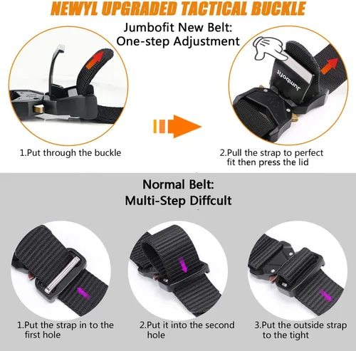 Miniatura 7 de Cinturón táctico para hombres y mujeres, cinturón de trabajo militar de nailon con hebilla de liberación rápida, regalo con bolsa Molle y clip