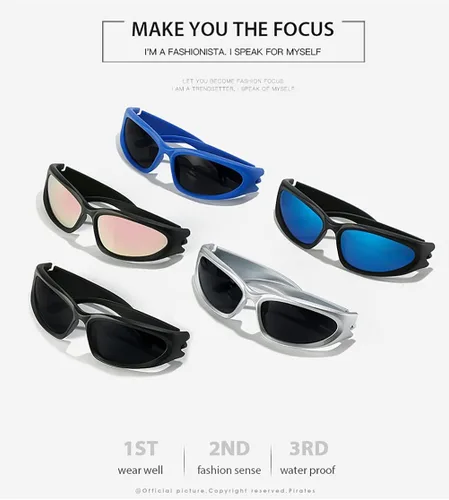 Miniatura 7 de PAMIX Gafas de sol envolventes a la moda para mujeres y hombres deportes vintage retro de los años 90 geniales tonos de los años 2000