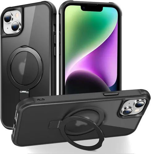 Miniatura 114 de SKYLMW – Funda compatible con iPhone 12 Pro Max y iPhone 13 Pro Max con soporte magnético invisible tipo anillo, fundas translúcidas para teléfonos