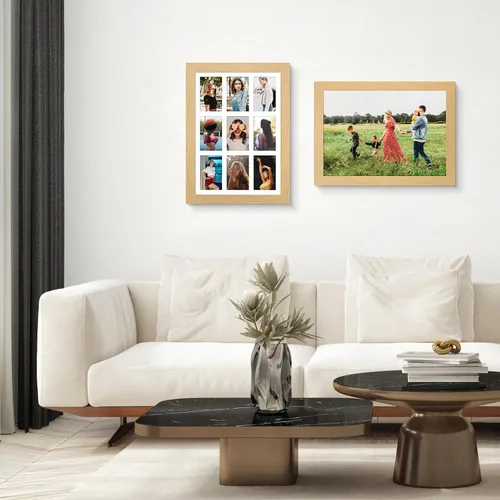 Miniatura 579 de Marcos de Fotos Collage de 13.5X15.5 con 7 Aberturas para Fotos de 4X6, Marco de Fotos Múltiples con Paspartú para Decoración de Pared, Grano