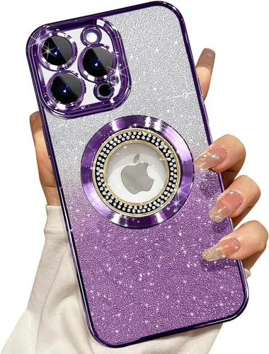 Miniatura 9 de Misscase Funda magnética con purpurina para iPhone 11 compatible con MagSafe, protección completa, delgada, a prueba de golpes, antiarañazos