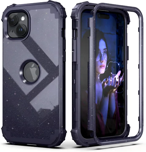 Miniatura 21 de IDweel Funda para iPhone 13 con Protector de Pantalla, para Funda iPhone 14, Híbrida Resistente a Golpes de Servicio Pesado Protección Cubierta Dura
