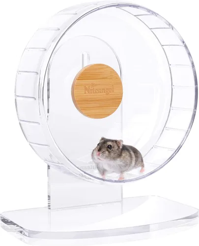 Miniatura 29 de Niteangel - Ruedas de ejercicio supersilenciosas para hámster, con soporte ajustable, para ratones, jerbos u otros animales pequeños