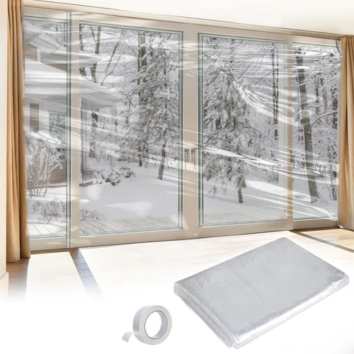 Miniatura 9 de Apipi Aislamiento de ventana grueso para invierno: se adapta a 5 ventanas de 3 x 5 pies, cubierta de película de plástico de sellado duradero, kit