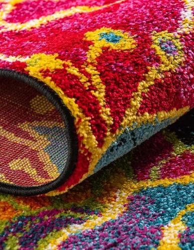 Miniatura 6 de Unique Loom colección Lyon - Alfombra Kennedy (2 x 3 pies 1 pulgada, Rectangular, Negro/Verde)