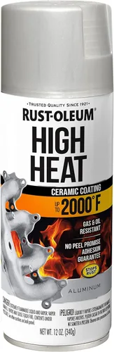 Rust-Oleum 248904 - Pintura en aerosol de alta temperatura automotriz, aluminio plano, 12 onzas (paquete de 1)