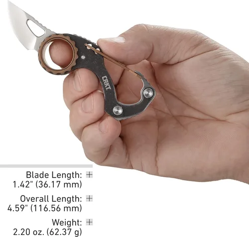 Miniatura 5 de CRKT Compano EDC Cuchillo de bolsillo: Compano para llevar todos los días, junta deslizante, hoja de satén lavado a la piedra negra, mango de acero
