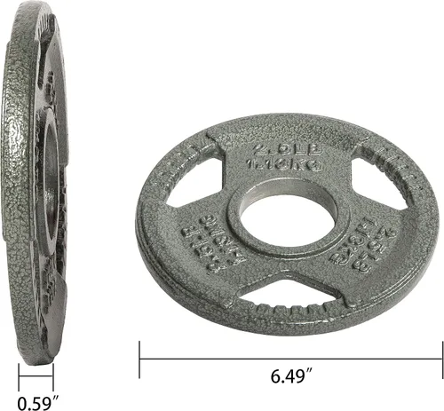 Miniatura 5 de Fitvids Olympic - Placa de pesas de hierro fundido de 2 pulgadas para entrenamiento de fuerza y levantamiento de pesas, varios pesos disponibles