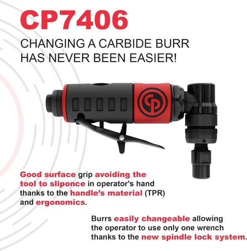 Miniatura 2 de Chicago Pneumatic CP7406 - Herramienta de amoladora de ángulo de aire, soldador, carpintería, detalles automotrices, pulidora de acero inoxidable