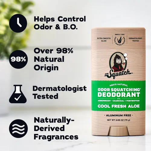 Miniatura 5 de Dr. Squatch Desodorante natural para hombres, sin aluminio, Summer Citrus + Cool Fresh Aloe, 2.65 oz, 2