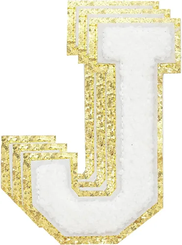 Miniatura 195 de 3 parches de números de chenilla negra, tamaño grande de 4-1/2" parches de números para planchar, parches universitarios para ropa, 8" Borde oro rosa