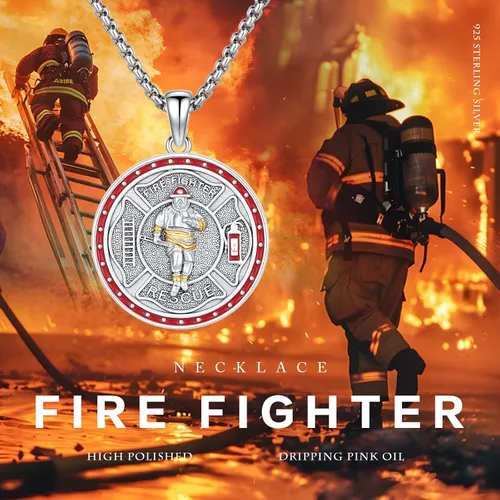 Miniatura 551 de Collar con colgante de plata de ley 925 con medalla de San Patrón, joyería religiosa para hombres y mujeres, con cadena de acero inoxidable 316L