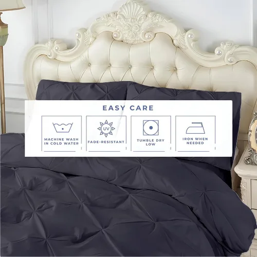 Miniatura 37 de Kotton Culture 1 Pc Twin/Twin XL Size Pinch Pleated - Pintuck Duvet Cover Only - 100% Egyptian Cotton Sateen -1000 TC Luxury Comforter Cover-Zipper
